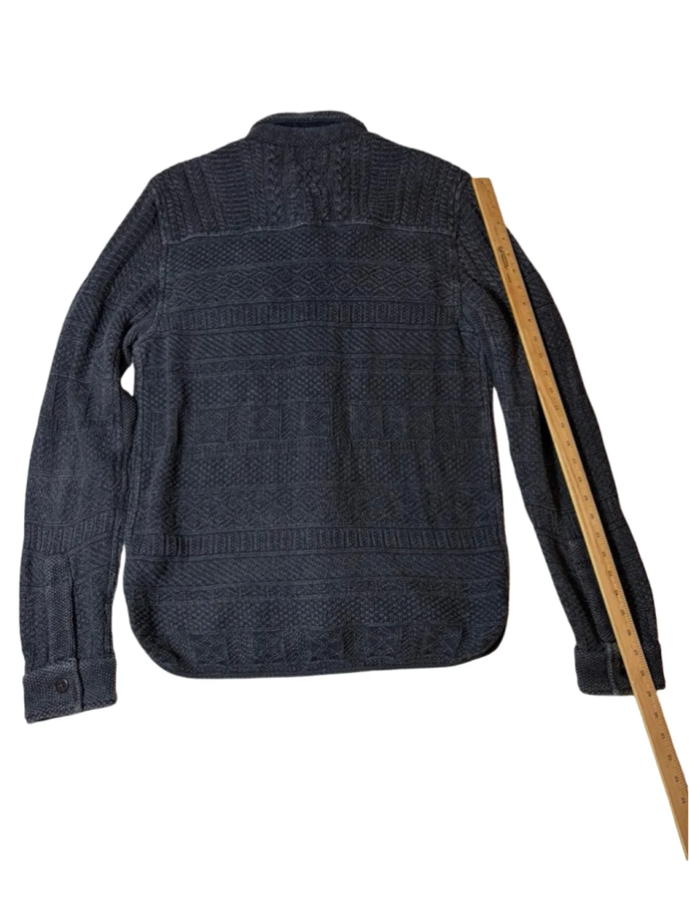 RRL Ralph Lauren Jacquard Julius Shirt Jacket Black Indigo Men’s M